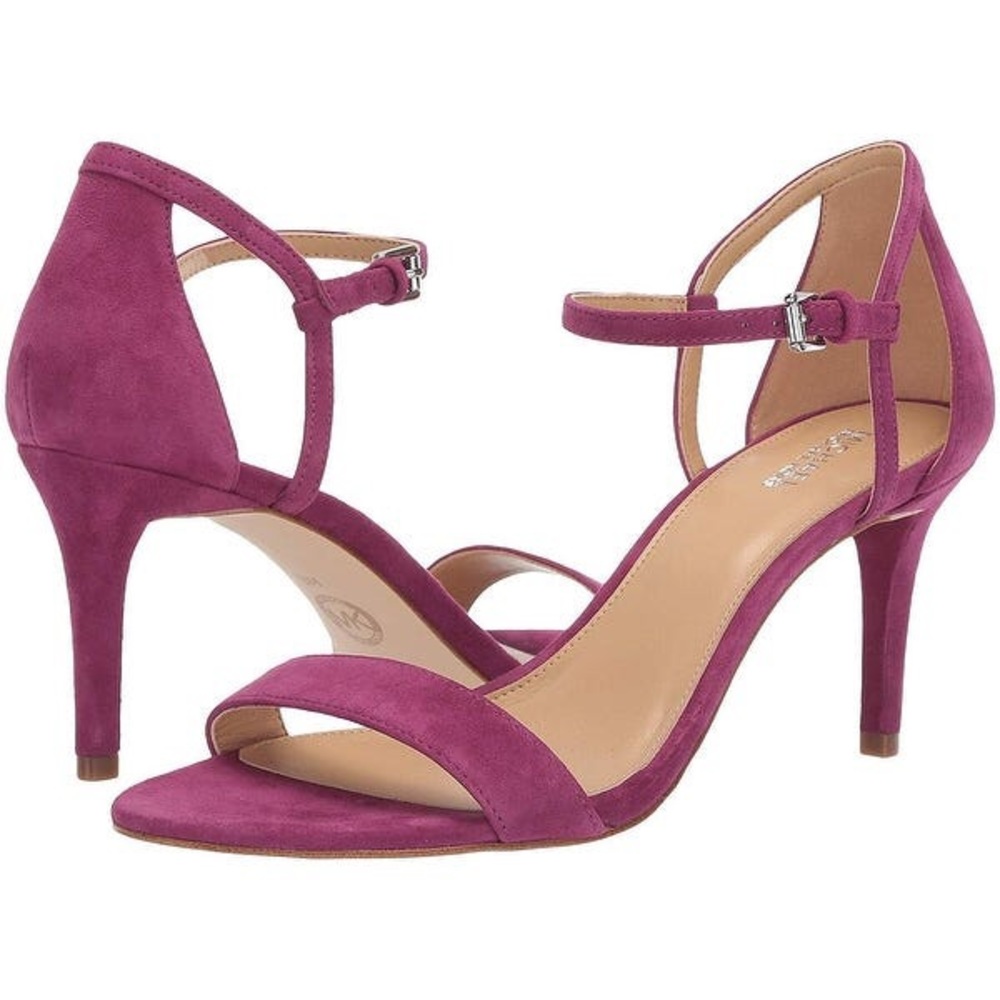 Michael Kors Simone Mid Sandal Suede Garnet NIB